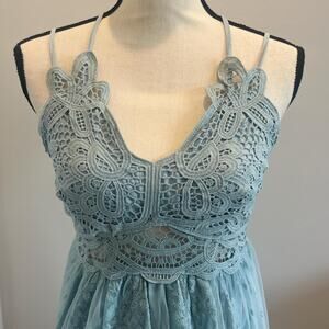 Blue lace maxi dress maxidress